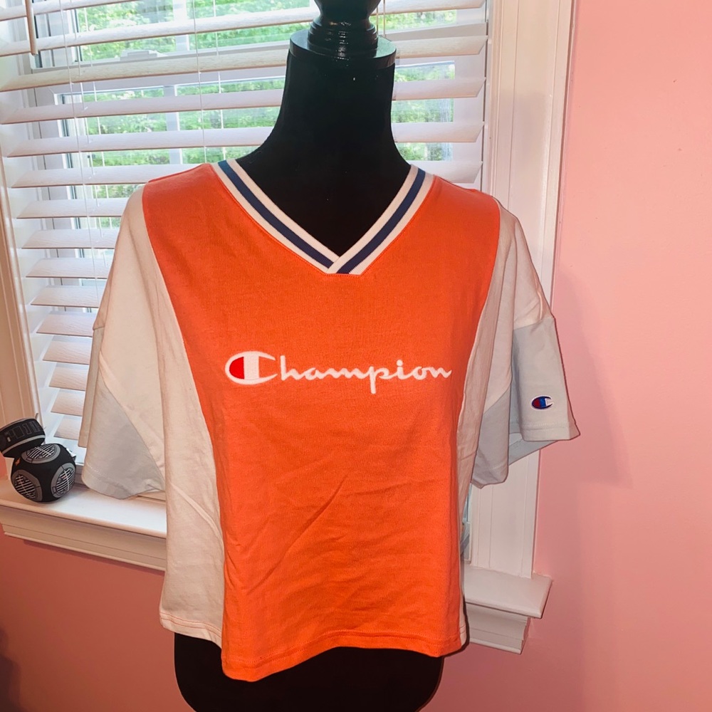 Champion V neck crop top